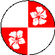 Heythuysen (alternatief), Rood met twee witte kwarten en twee witte bloemen in de rode kwarten Heythuysen (alternatief), Rood met twee witte kwarten en twee witte bloemen in de rode kwarten