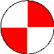 Heythuysen (oud), Rood met de kwarten linksvoor en rechtschter wit Heythuysen (oud), Rood met de kwarten linksvoor en rechtschter wit