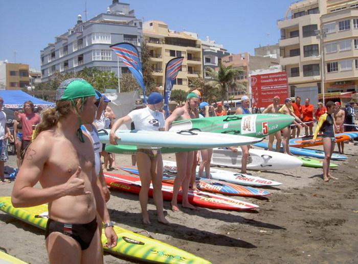 Axel klaar voor de Board Race. EK Interclub 2007 op Tenerife